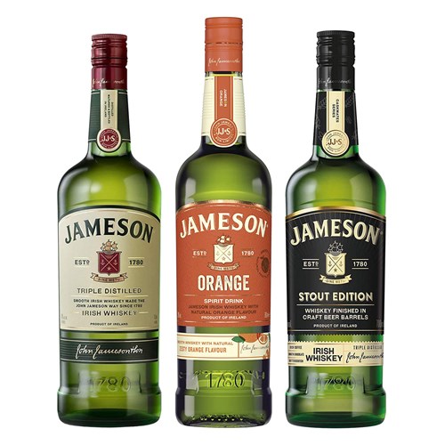 Jameson Whiskey Trio, Triple Distilled, Orange, Stout Edition (3x70cl) - Top-Rated